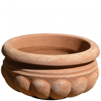 Verzierte Impruneta Pflanzschale Terracotta - Fiorera baccellata